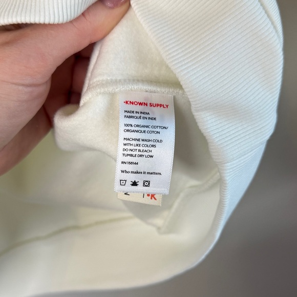 NWT Known Supply White Crew Neck Hoodie S - Picture 5 of 7